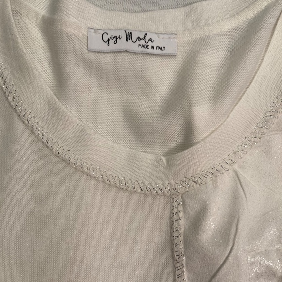 LAST DAY! Gigi Moda White Glittery Tank Top - Picture 5 of 6